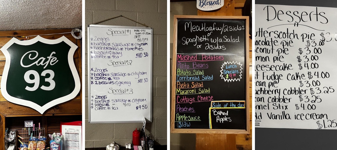 Cafe 93 Menu